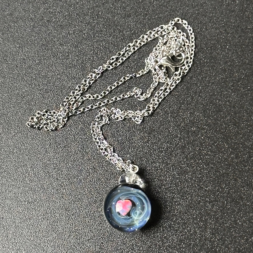 Tiny Glass Galaxy Pendant